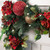 9' Battery Operated Green Scarlet Hydrangea LED Artificial Christmas Garland - White Lights