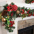 9' Battery Operated Green Scarlet Hydrangea LED Artificial Christmas Garland - White Lights