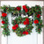 30" Green Christmas Red Peonies and Berry LED Artificial Wreath - Pre-Lit