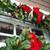9' Green Christmas Red Peonies and Berry LED Artificial Garland - Pre-Lit