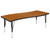 60" Brown Rectangular Wave Collaborative Adjustable Activity Table