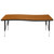 60" Brown Rectangular Wave Collaborative Adjustable Activity Table
