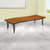 60" Brown Rectangular Wave Collaborative Adjustable Activity Table