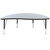 60" Gray Half Circle Collaborative Wave Activity Table with Adjustable Legs