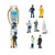 7-Piece Yellow and White Educational Teaching Tool People at Work Mini Figurines 10.5"
