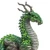 5" Gray and Green Wingless Jungle Dragon Figurine