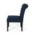 Set of 2 Navy Blue and Matte Black Modern Upholstered Dining Chairs 37.50"