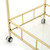 35.5" Gold and Clear Contemporary Indoor Bar Cart