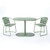 3-Piece Crackle Green Contemporary Outdoor Furniture Patio Bistro Set