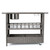 45" Black and Ivory Outdoor Patio Bar Cart with Wheels
