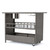 45" Black and Ivory Outdoor Patio Bar Cart with Wheels