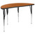 8-Piece Oak Brown and Black Collaborative Activity Table Set 48"