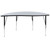 60" Gray Half Circle Wave Collaborative Adjustable Thermal Laminate Activity Table