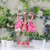 9" Three Amigos Beach Flamingos Outdoor Garden Statue