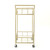 35.75" Gold and Clear Contemporary Indoor Bar Cart