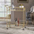35.75" Gold and Clear Contemporary Indoor Bar Cart
