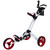 48" White and Red Easy Folding 3 Wheel Golf Bag Push Cart