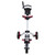 48" White and Red Easy Folding 3 Wheel Golf Bag Push Cart