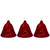 Set of 3 Musical Lighted Red Bells Christmas Decorations, 6.5"