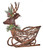 24.25" Green and Brown Deer Head Vine Sleigh Christmas Decor