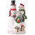 10" White and Red Frosted Snowman Family Christmas Tabletop Decor