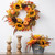 Sunflower and Pumpkin Harvest Floral Wreath, Orange 24-Inch
