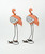 Set of 2 Decorative Resin and Metal Pink Flamingo Indoor / Outdoor Statues