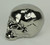 Chrome Silver Finish Ceramic Human Skull Statue