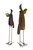 Metal Art Whimsy Standing Parrot LED Lighted Solar Statue Set of 2
