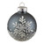 Set of 6 Gray and White Snowflake Glass Christmas Ball Ornaments 4" (101mm)