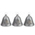 Set of 3 Musical Lighted Silver Bells Christmas Decorations, 6.5"