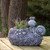 15.5" Gray Snail, Flower, and Ladybug Outdoor Garden Planter