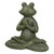 14" Gold Verdigris Yoga Frog Outdoor Garden Statue
