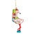 5.5" Pink Flamingo with Presents Glass Christmas Ornament