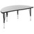 9-Piece Gray and Black Oval Collaborative Wave Activity Table Set 76"