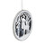 4.25" White and Gray Reindeer with Forest Christmas Disc Ornament