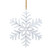 5.5" Silver and White Metal Snowflake Christmas Ornament on Jute Rope