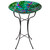 18” Colorful Dragonfly with Green Leaves Hand Painted Glass Outdoor Patio Birdbath