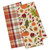 Set of 2 Orange and Green Pumpkin Spice Plaid Rectangular Dishtowels 28"