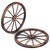 Costway Set of 2 30 In Decorative Vintage Wood Garden Wagon Wheel w/Steel Rim Wall Decor