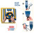 46" Blue and Yellow Kids Frost Rush Snow Sled with Padded Steering Wheel