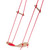 31" Red and White Outdoor Airplank Surfboard Swing with Adjustable Rope