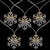 10 B/O White Snowflake LED Candlelight Clear Christmas Lights - 4 ft Clear Wire