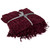 Burgundy Red Plush Chenille Throw Blanket with Fringe 50" x 60"