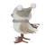 5.25" White and Gold Winter Bird with Hat Christmas Figure