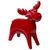 5.5" Red Pearl Finished Moose Christmas Tabletop Figurine