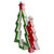 9" Green and Red Ceramic Christmas Tree Tabletop Decoration
