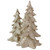 LED Lighted Glittered Christmas Trees Decoration - 7.5" - Warm White Lights