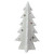9" White and Gold Ceramic Mini Christmas Tree Tabletop Decoration