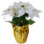 17" Potted White Artificial Poinsettia Christmas Arrangement